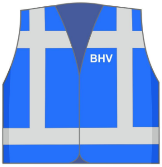 Veiligheidsvest met opdruk BHV Blauw